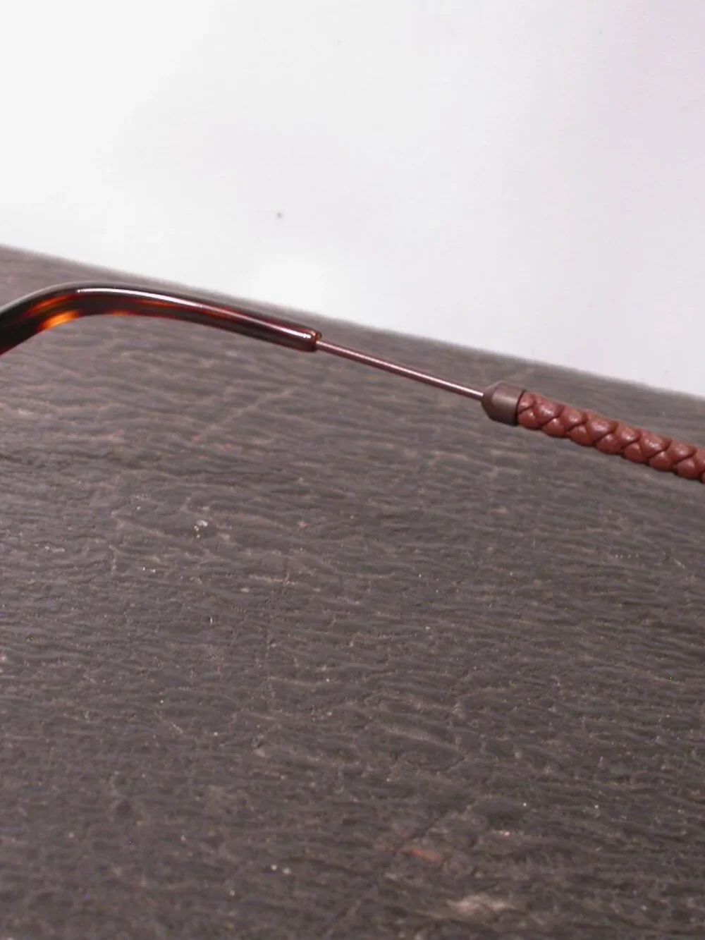 Tods Leather and Tortoise Metal Aviator Sunglasses Made in Italy